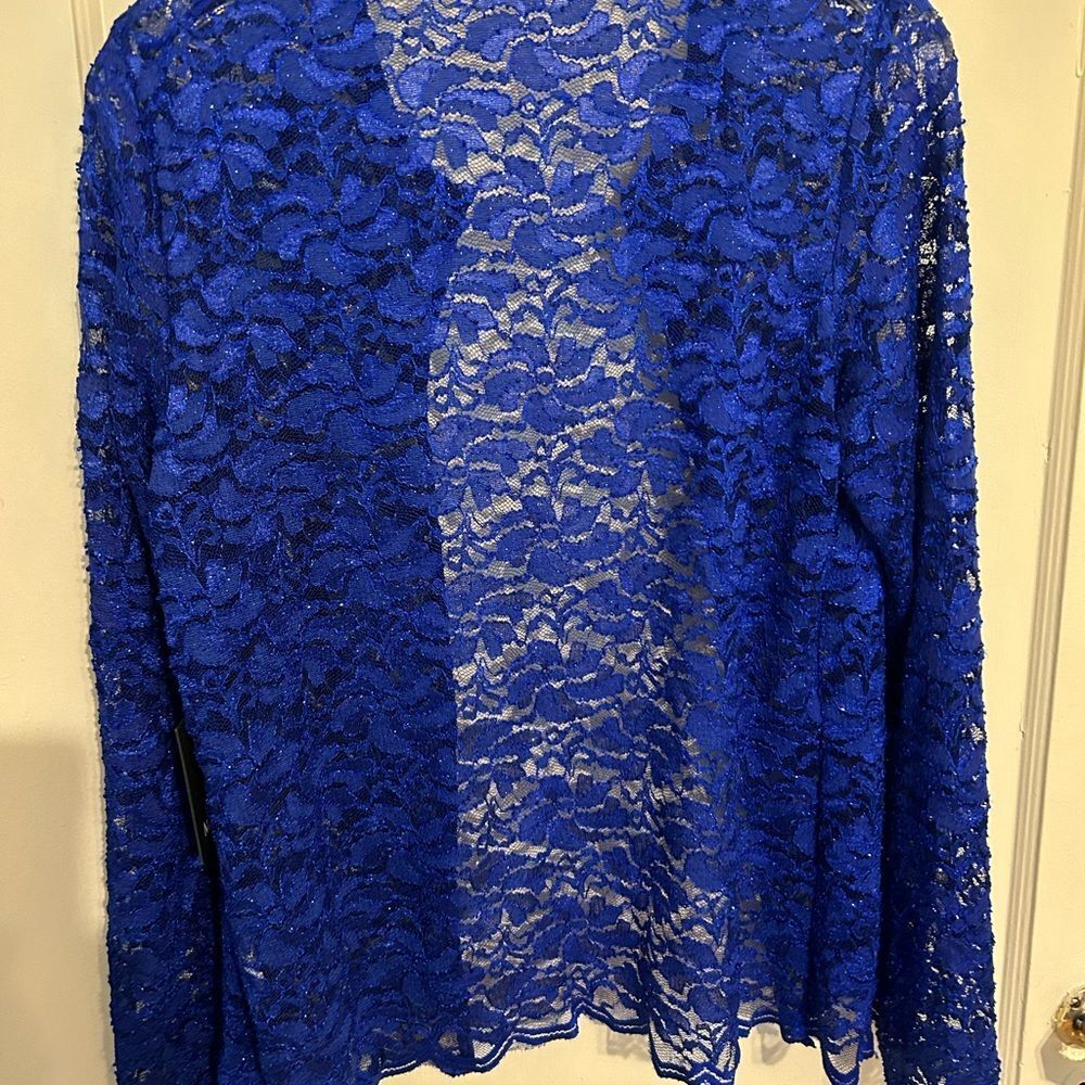 Marina Sparkle Lace Open Shirt Jacket
